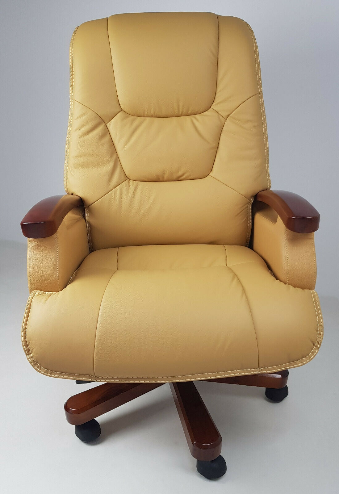 Luxury Beige Leather Executive Office Chair - A302